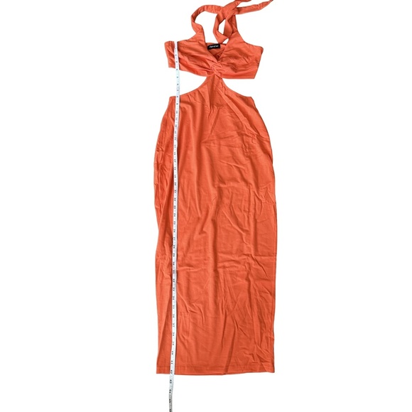 Halter Bodycon Maxi Dress Orange Womens S - Picture 4 of 4